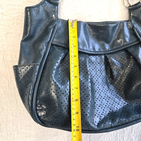 Nine WEST Women's HandBag Green  Size L Tote Chic Casual ‎ Y2K W16" x H11" x D5" - Picture 9 of 16